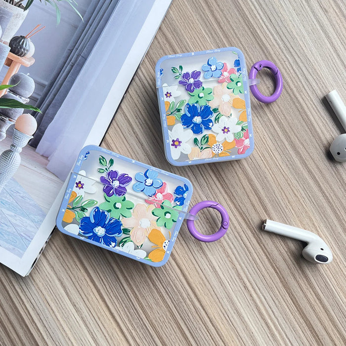 For AirPods Pro 2nd Case Ins Fashion Flower Silicone Cover For Apple AirPods 1 2 3 Girls Cute Earphone Charging Box With Keyring