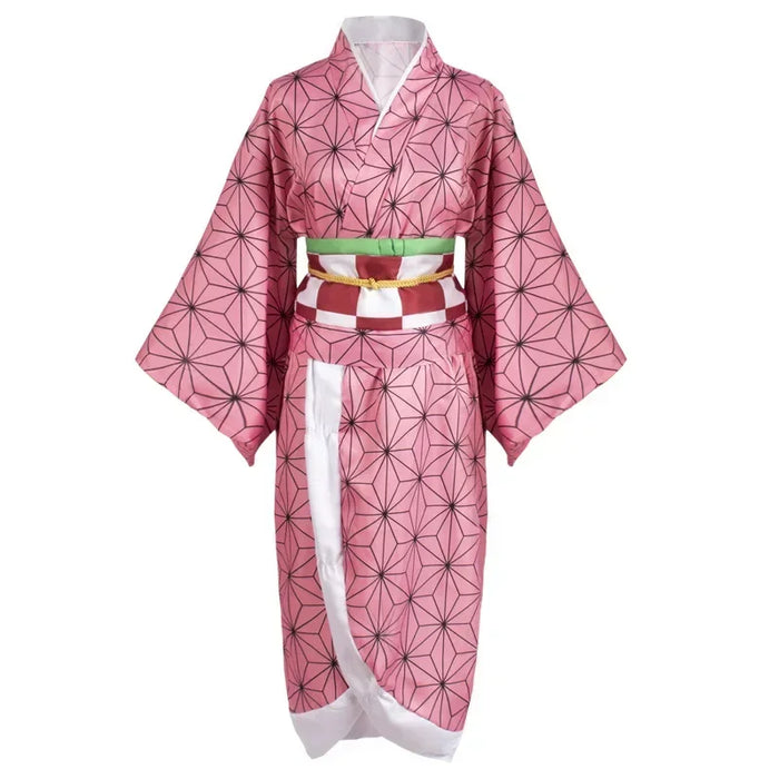 Kamado Nezuko Cosplay Costume Women Kimono - bilibili Anime Demon Slayer Kimetsu No Yaiba Wig Halloween Carnival Outfit Suit