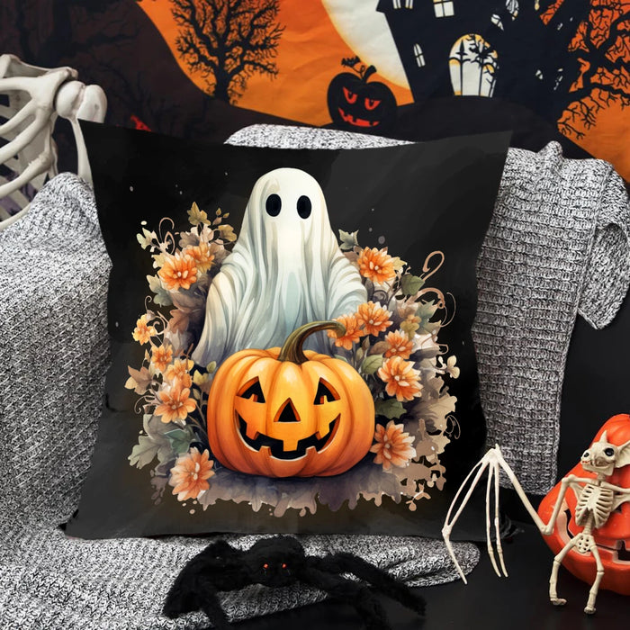 Halloween Pumpkin Ghost Pillowcase Happy Halloween Party Decorations For Home 2024 Trick or Treat Spider Bat Cat Pillow Covers