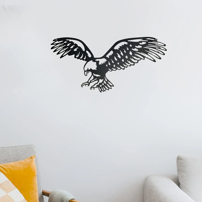 Bald Eagle Metal Wall Art, Black Metal Birds Yard Décor,Bald Eagle Metal Wall Art Outdoor Décor,for Arts And Crafts Window Treatments