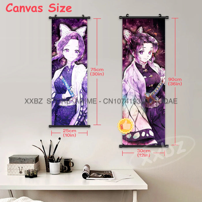 Demon Slayer Scrolls Picture Himejima Gyoumei Wall Art  Tomioka Giyuu Home Decor Rengoku Kyoujurou Hanging Painting Anime Poster