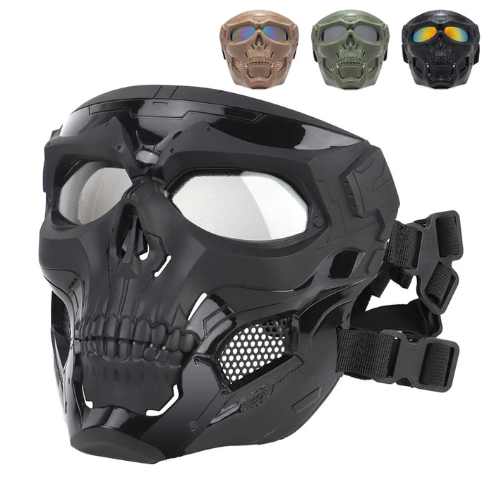 Cycling Colored Goggle Motorcycle Skull Skeleton Mask Windproof Full Face Mask Paintball Game Tactical Protection Helmet Mask