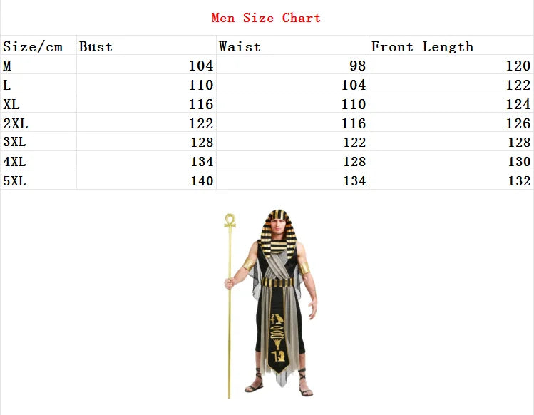 Halloween Ancient Egypt Egyptian Pharaoh Costume for Men King Cleopatra Queen Cosplay Carnival Party Medieval Couple Party Dress