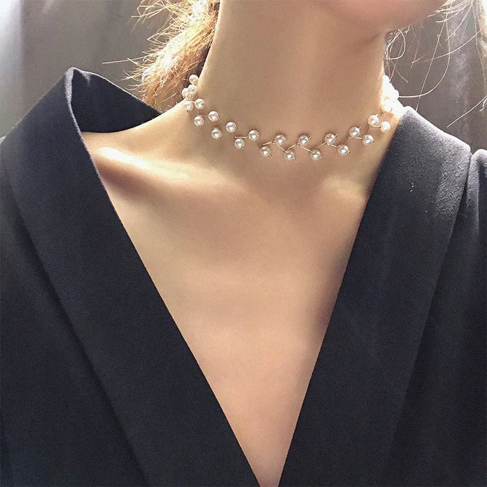 Trendy Pearl Necklace Korean Fashion Jewelry for Women Neck Chain  Choker Collar Accessories Gift Short Necklace Chain