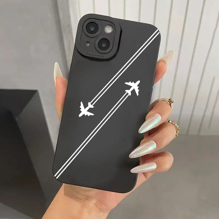 Premium Airplane Pattern Phone Case For iPhone 16 15 Pro Max Cases iPhone 14 Pro Max Soft Silicone Cover