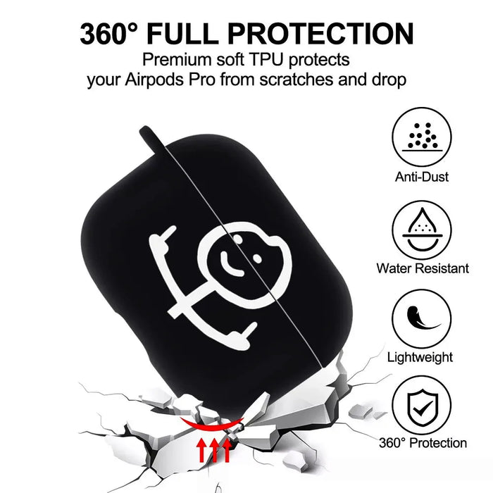 Creative Line Cute Black Airpod Cases Air Pro 3 for Airpods Pro 2 3rd Pods Gen Airpord Cover Cute Cartoon Simple Line Art Case