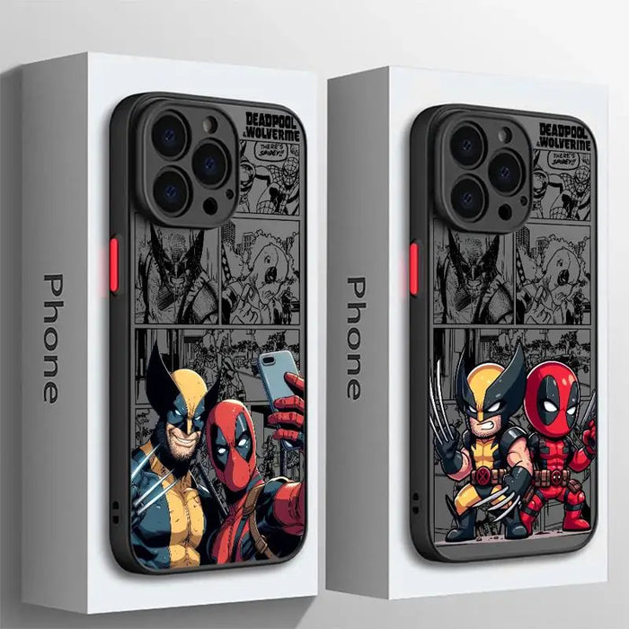 Marvel Deadpool And Wolverine Clear Matte Phone Case for Apple iPhone 16 15 14 13 12 pro Max