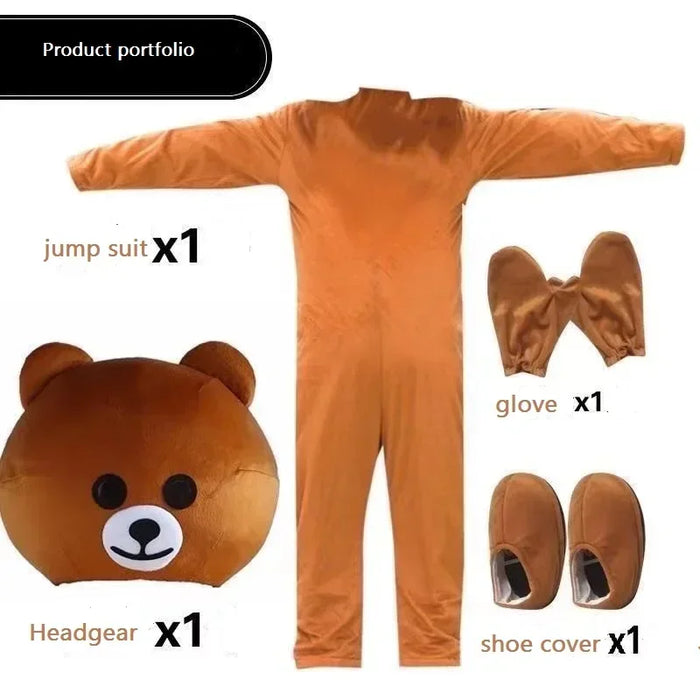 Brown Teddy Bear Mascot Costume