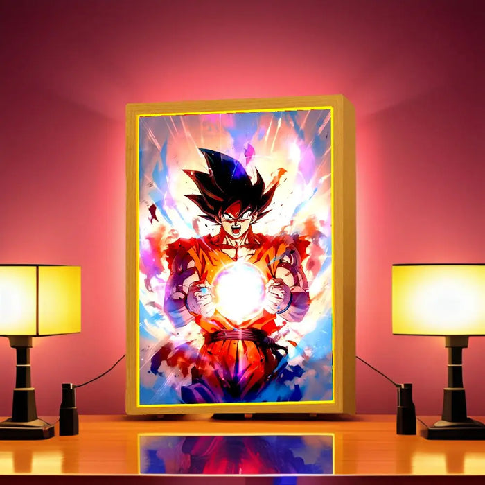 Goku Vegeta Led Night Light - Anime Figure Dragon Ball  Light Painting Photo Frame - Birthday Bedroom Decor Original Gifts Moon Lamp