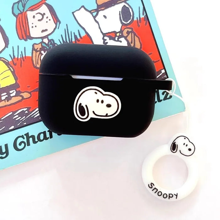 MINISO Snoopy Earphone Case Cover for Airpods 4 Pro 2 3 Silicone Wireless Earbuds Charging Box Protective Shell With Keychain