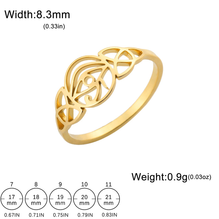 LIKGREAT Stainless Steel Ancient Egypt Ra Udjat Ring Eye Of Horus Celtics Knot Ring for Women Protection Amulet Egyptian Jewelry