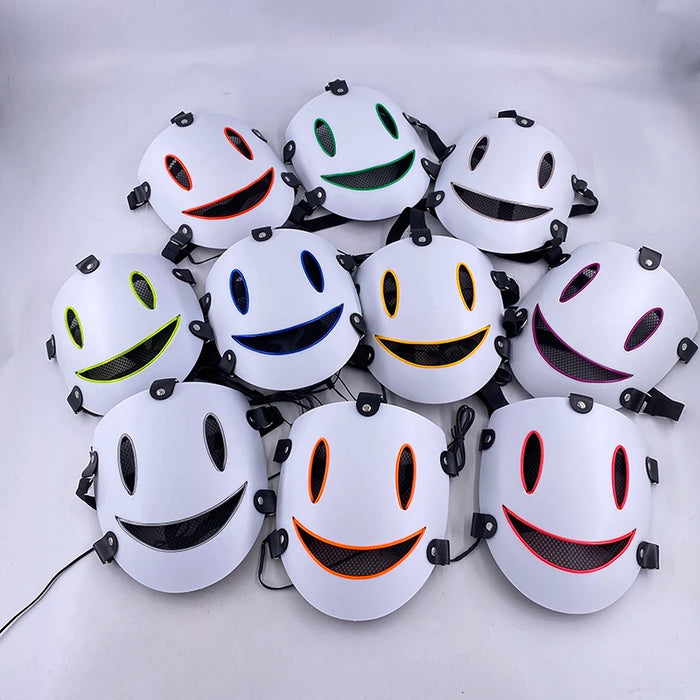 Japanese Anime Cosplay Mask, High Rise Invasion, Tenkuu Shinpan, White PVC Masks, LED Light Up Mask, Props, Fashion