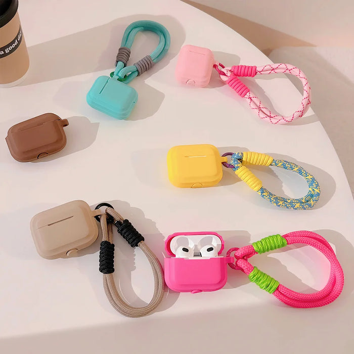 Earphone Case with Lanyard Strap for AirPort Pro 2 2nd Generation Air Pods 3 2 1 3rd Gen Cover Accessories