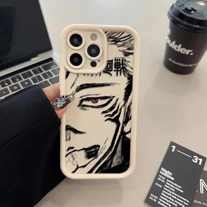 Jujutsu Kaisen Anime For iPhone 15 14 13 Pro Max Liquid Eye Ladder Phone Case