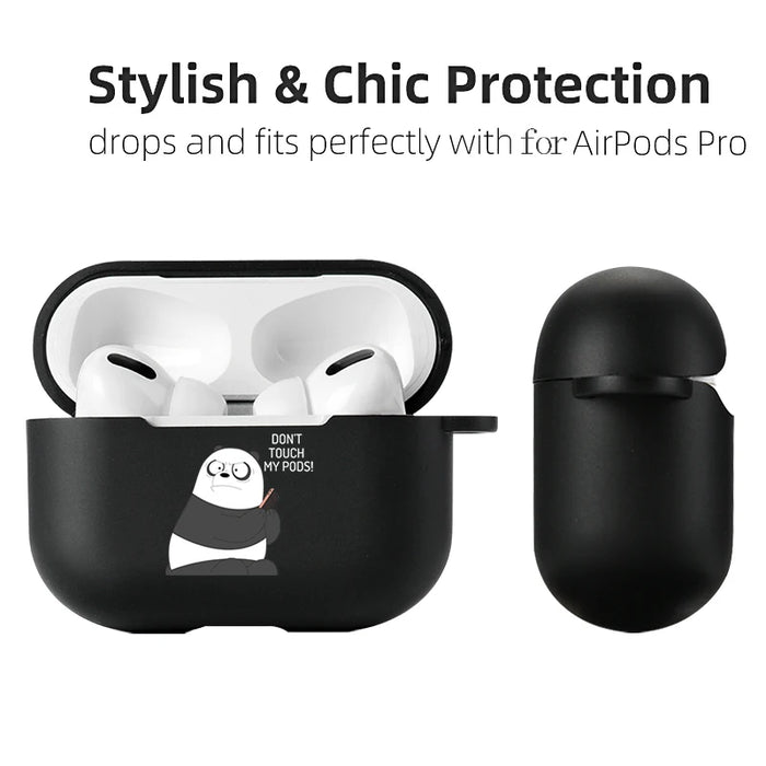 Case For Apple Airpods Pro 2 Cases Slogan Simple Text Dont Touch Airpods Pro 2 3 Silicon Black Earphone Cover Air pod Pro2 Capas