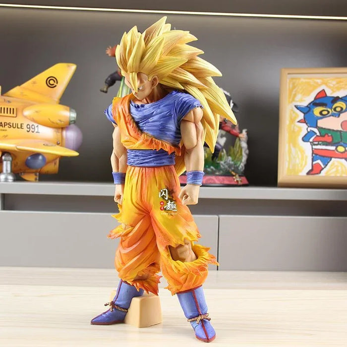 New 32cm Dragon Ball Z Goku action Figure Ssj3 Dbz Super Saiyan 3 Anime Figures Pvc Statue Action Figurine Models Halloween Gift Toys