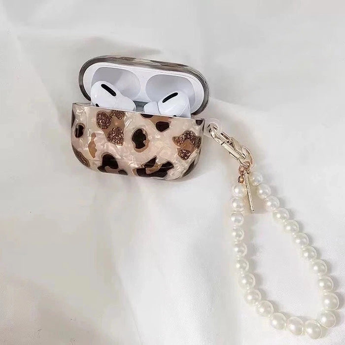 Pearl Earphone Cases For Airpods Pro 2 Leopard Pendant Headphone Protective Cover For Apple Airpod 3 Pro 2 1 3rd Generation Case