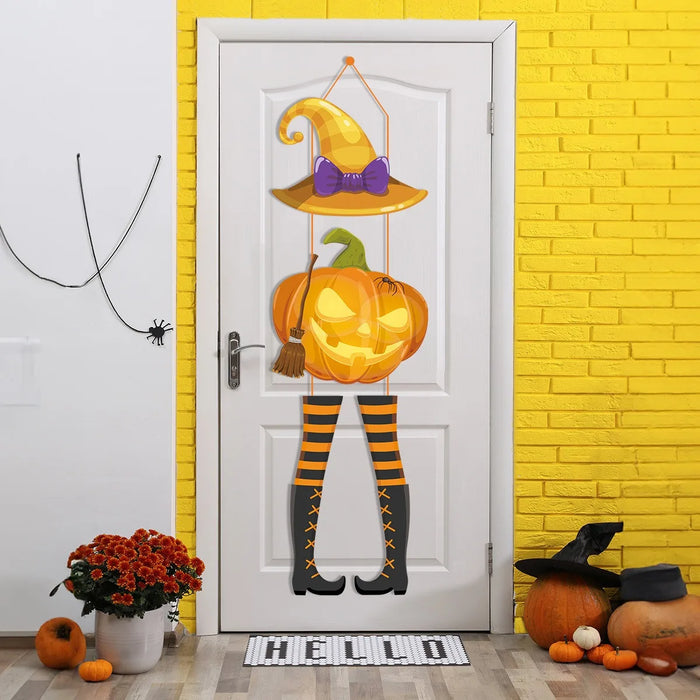 Halloween Party Decoration Pumpkin Magic Hat Door Hanging Ghost Festival Scene Decoration Pendants Happy  Halloween Day 2024