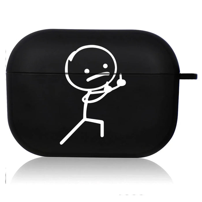 Creative Line Cute Black Airpod Cases Air Pro 3 for Airpods Pro 2 3rd Pods Gen Airpord Cover Cute Cartoon Simple Line Art Case