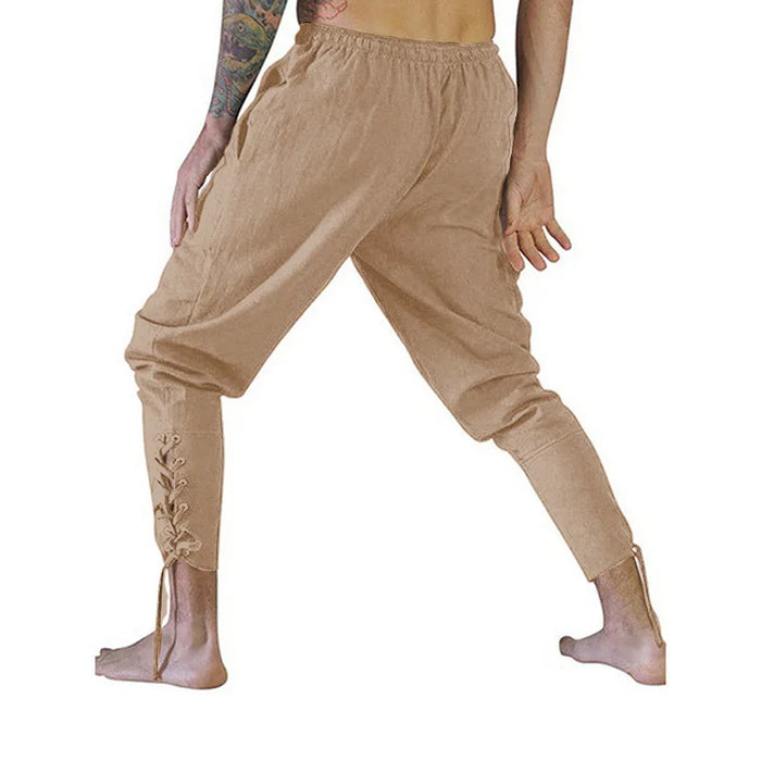 Medieval Pants Viking Pirate Costume For Men Women Pirate Trousers Lace Up Renaissance Pants  Brown Black Plus Size Halloween