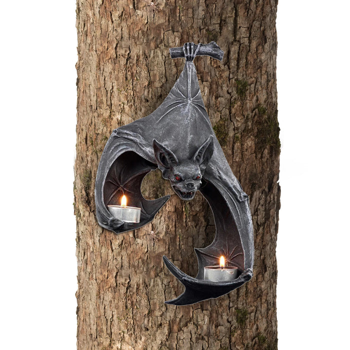 Bat Wall Tealight Holder,Black Resin Gothic Candle Holders,Unique Delicate Wall Sconce Decor,Home Accessory for Halloween