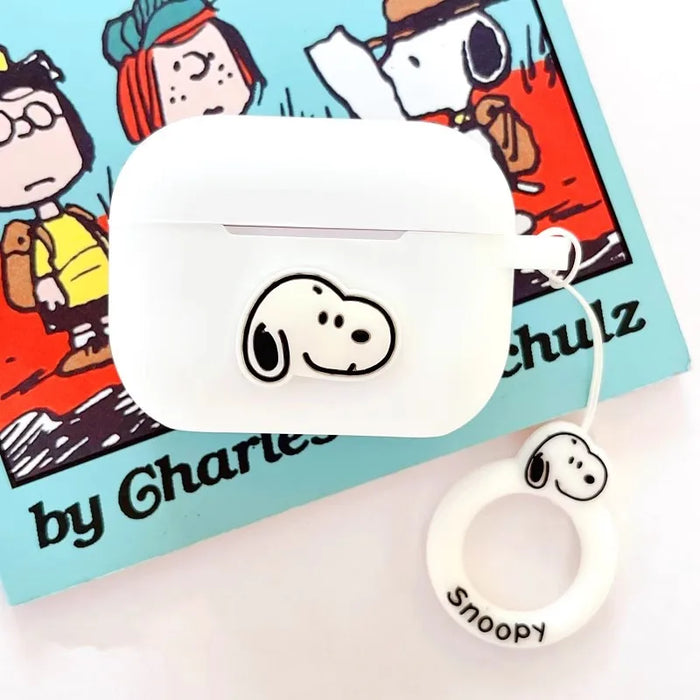 MINISO Snoopy Earphone Case Cover for Airpods 4 Pro 2 3 Silicone Wireless Earbuds Charging Box Protective Shell With Keychain