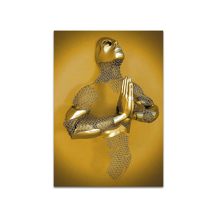 Modern Metal Figure Statue Art Canvas Painting Romantic Abstract Posters and Prints Wall Pictures for Living Room Home Decor