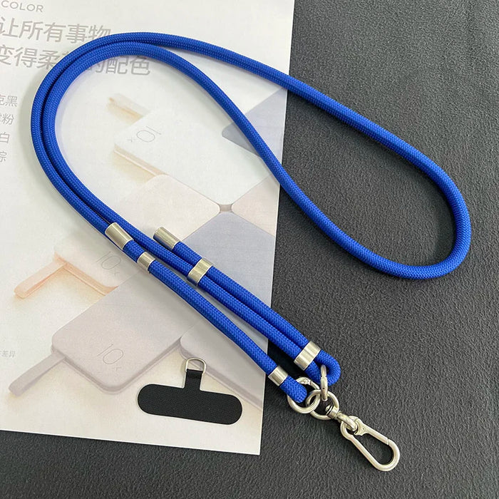 New Lanyard Silver Double Buckle Adjustable Wrist Hand Crossbody Strap Cord Hang Mobile Cell Phone Shoulder Chain Key Rope