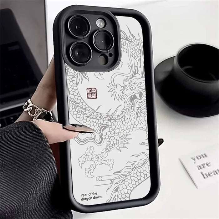 Luxury Dragon Totem Case for Xiaomi Redmi 13C 12C 4G Note 13 12 11 Pro Plus 12S 11S 10S 10 Pro Max 5G Shockproof Cover