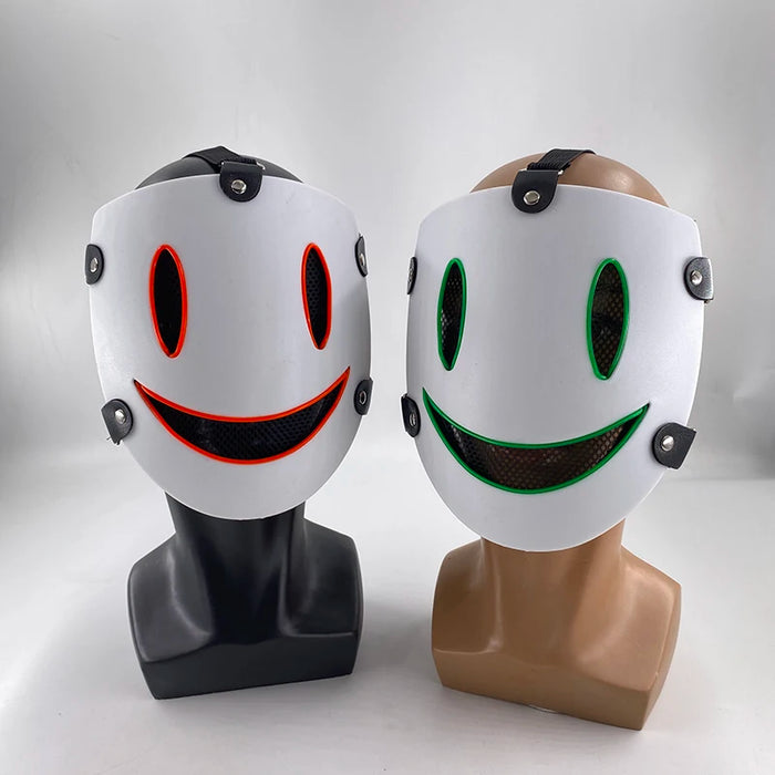 Japanese Anime Cosplay Mask, High Rise Invasion, Tenkuu Shinpan, White PVC Masks, LED Light Up Mask, Props, Fashion