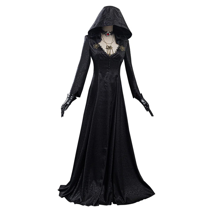 Resident Village Cosplay Evil Bela Lady Dimitrescu Fantasy Costume Ada Wong Ashley Disguise Women Female Dress Halloween Suit