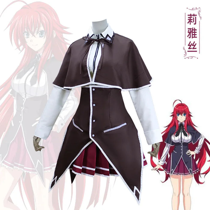 Rias Gremory Cosplay Anime High School DxD Costume Wig Ruin Princess Halloween Party Set