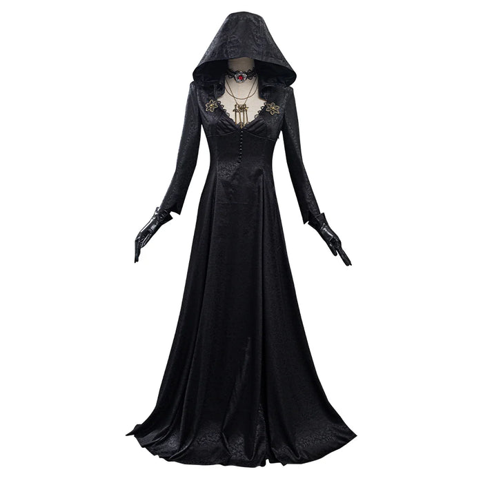 Resident Village Cosplay Evil Bela Lady Dimitrescu Fantasy Costume Ada Wong Ashley Disguise Women Female Dress Halloween Suit