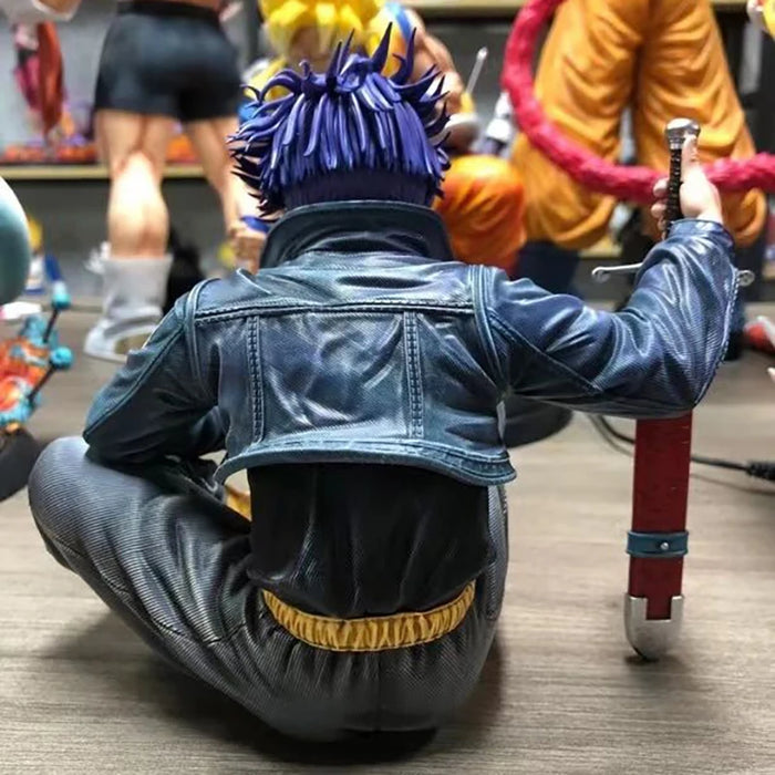 Dragon Ball Trunks Action Figure Statue 16cm PVC Ornaments Anime Super Saiyan Sitting Position Torankusu Figurine Model Toys