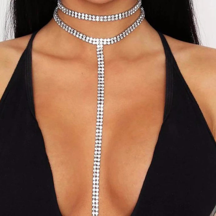 NEW Selling Rhinestone Choker Crystal Gem Luxury Chokers Collar Choker Chunky Y Necklace Women Jewelry Accessories Gifts