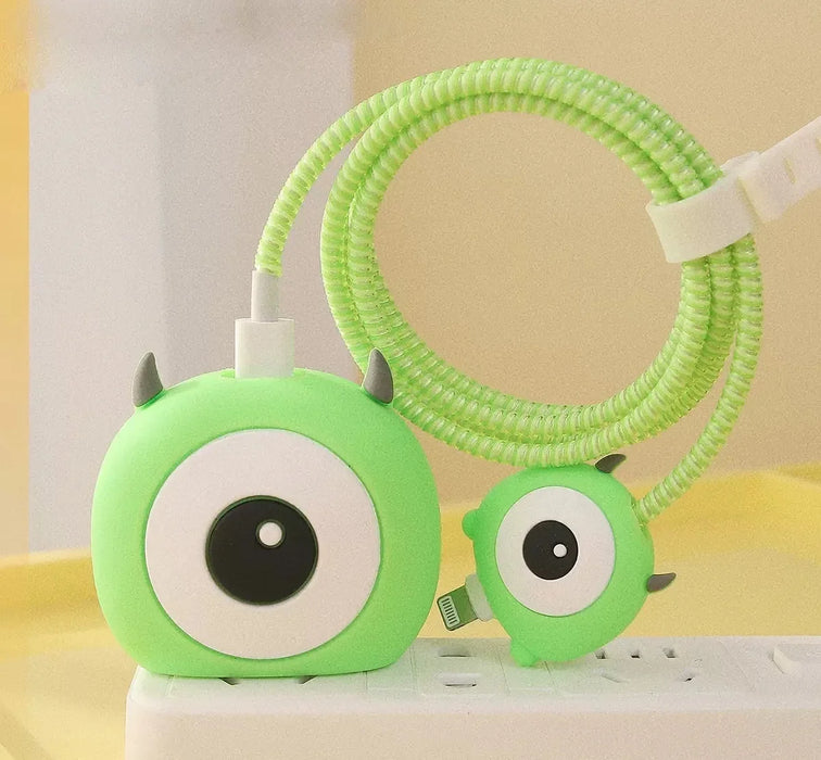 4Pcs/Set  Cute 3D Cartoon Set Cable Protector for iPhone / iPad 18W/20W Charger Case Phone Wire Cord Organizers