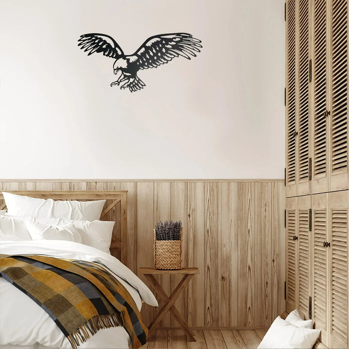 Bald Eagle Metal Wall Art, Black Metal Birds Yard Décor,Bald Eagle Metal Wall Art Outdoor Décor,for Arts And Crafts Window Treatments