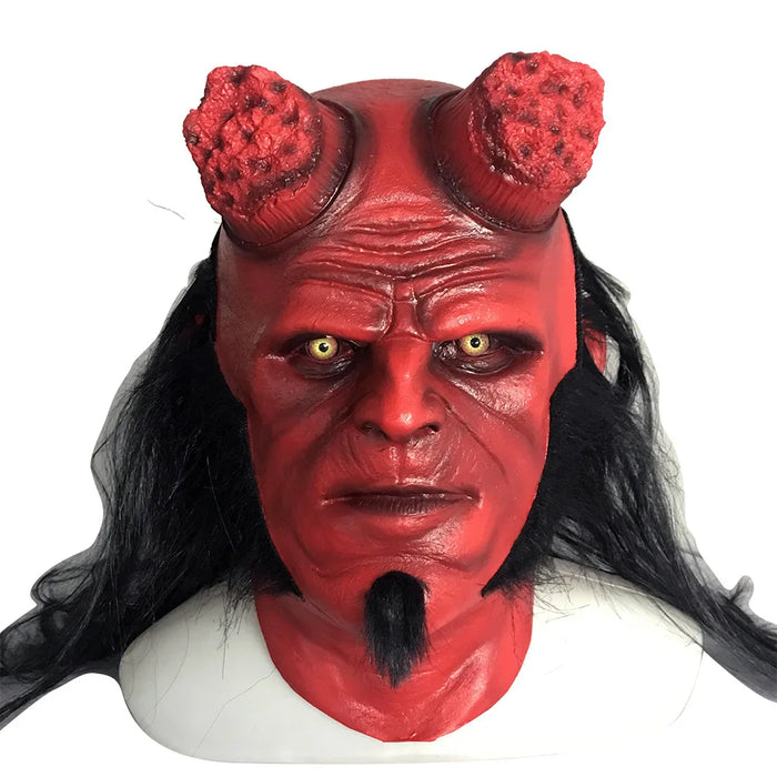 Movie Hellboy Mask Cosplay Rise of the Blood Mask Queen Ox Horn Mask Adult Gloves Latex Hand Gauntlet Halloween Party Props