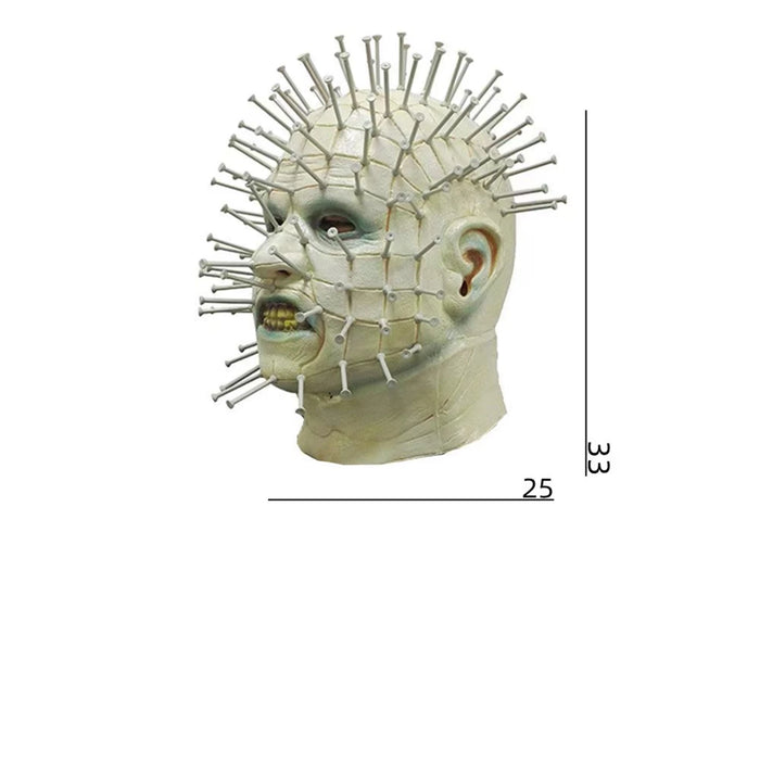 movie Hellraiser Pinhead face Mask Halloween Funny Rubber Scary Masks Toy Props Costume Accessories for Adults and Children