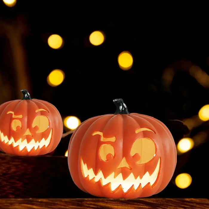 Pumpkin Lantern Plastic Halloween LED Pumpkin Lamp Flashing Ghost Festival Park Indoor Garden Decorat