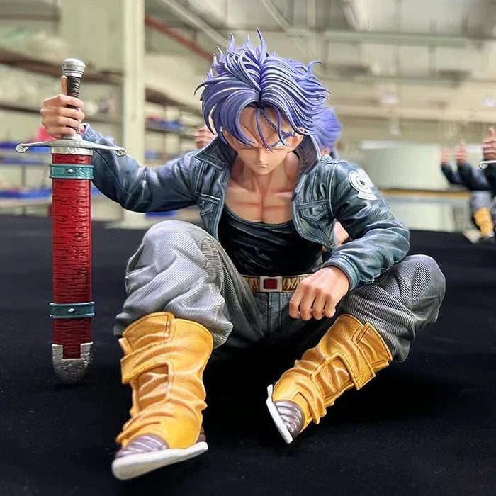 Dragon Ball Trunks Action Figure Statue 16cm PVC Ornaments Anime Super Saiyan Sitting Position Torankusu Figurine Model Toys