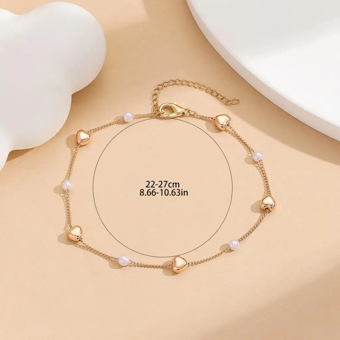 Kinitial Exquisite and fashionable laser plated anklet, love and freshwater pearl anklet as an anniversary gift for her