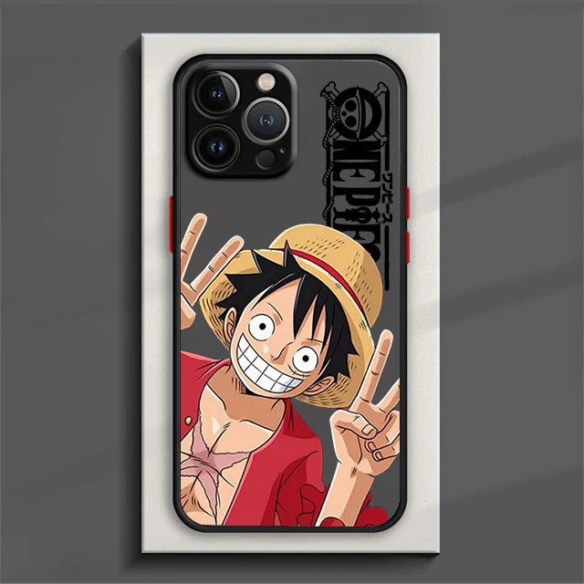 Anime One Pieces Luffy Phone Case For iPhone 15 14 13 12 11 Pro Max mini Frosted Translucent Cover