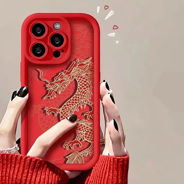 Luxury Fashion East Dragon Soft Phone Case For iPhone 11 12 13 14 15 Pro Max XR XS X 7 8 Plus SE 2020 Silicone INS Covers