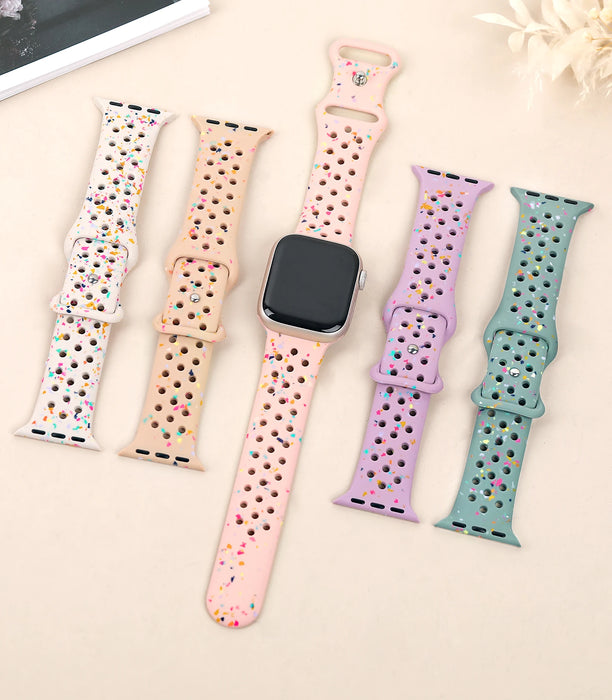 Sport Silicone Strap for Apple watch band 40mm 41mm 45mm 44mm 46mm 49mm 42mm Breathable bracelet iwatch Series 10 9 8 SE Ultra 2