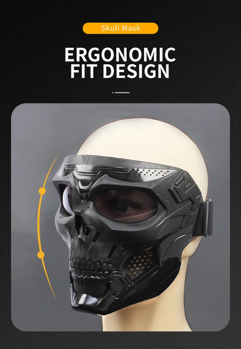 Cycling Colored Goggle Motorcycle Skull Skeleton Mask Windproof Full Face Mask Paintball Game Tactical Protection Helmet Mask