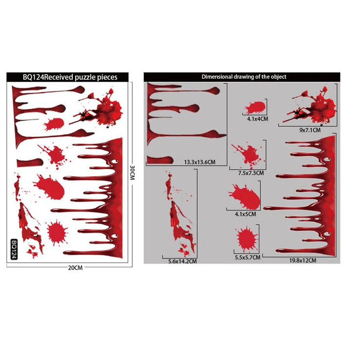 Horror Bloodstain Wall Sticker Handprint Footprint Blood Skull Window Sticker Halloween Decoration 2024 Halloween Scary Sticker