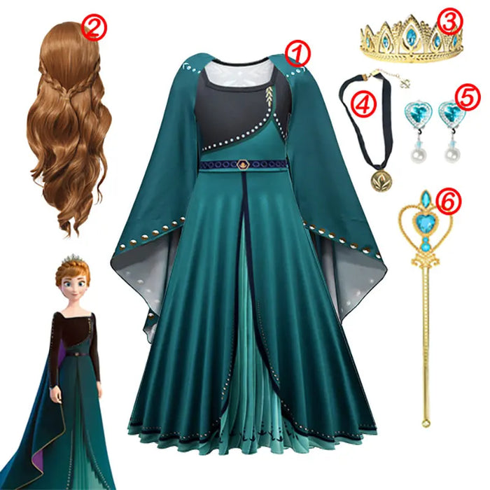 Disney Frozen Costume Princess Dress for Girls White Sequined Mesh Ball Gown Carnival Clothing Kids Cosplay Snow Queen Elsa Anna