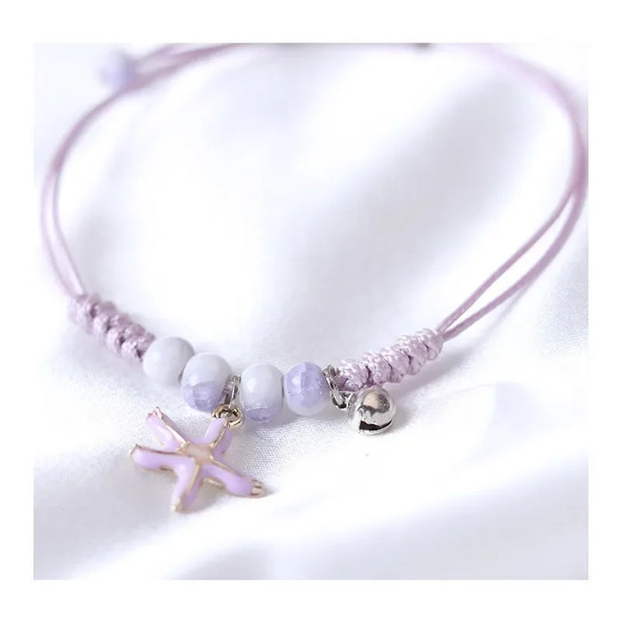 Creative Handmade Starfish Shells Pearl Pendant Adjust Bracelet Anklet Friendship Bracelets On Hand For Woman Luxury Jewelry