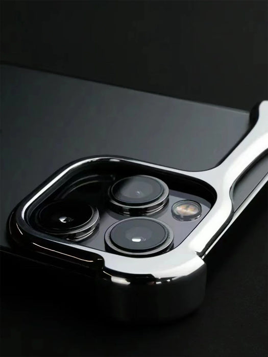 Luxury Irregular Aluminum Alloy Bumper Phone Case For IPhone 14 15 16 Pro Max 16Pro Plus Lens Film Protection Metal Cover